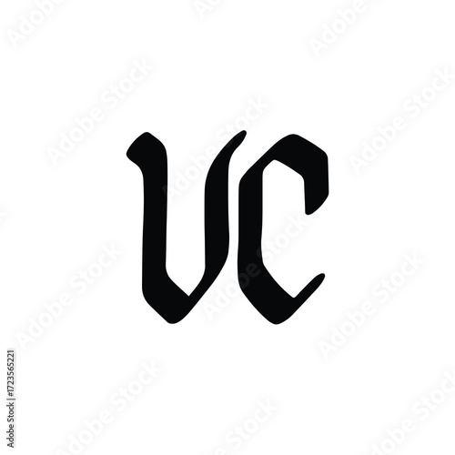 VC monogram logo design letter text name symbol monochrome logotype alphabet character simple logo