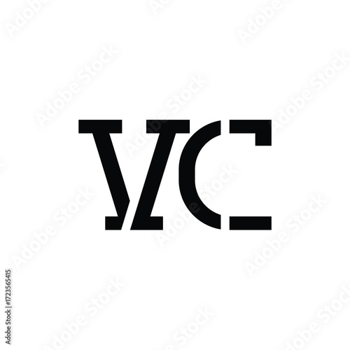 VC monogram logo design letter text name symbol monochrome logotype alphabet character simple logo
