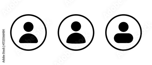 Default avatar profile icon set in generic style. User account placeholder symbol