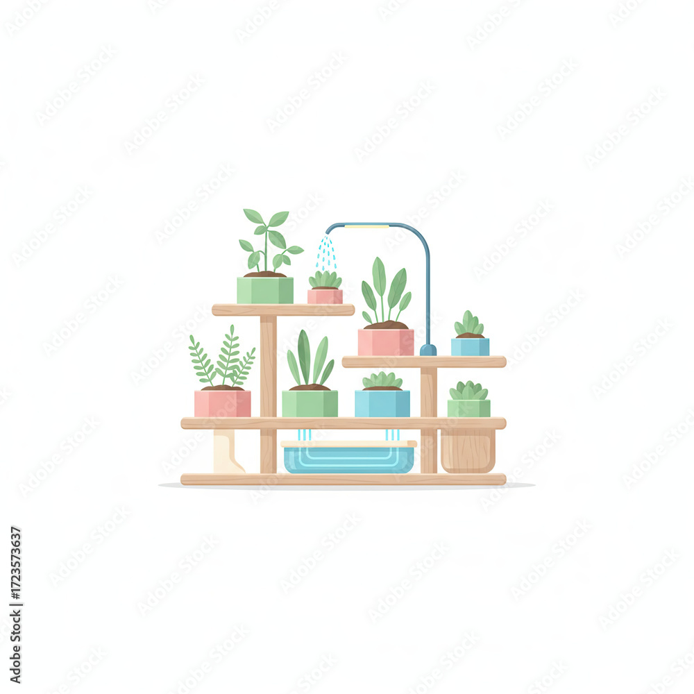 Fototapeta premium watering plants in a home interior 