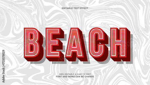Beach text effect with editable 3d style