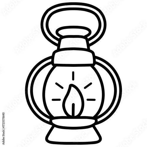 vintage oil lamp vector