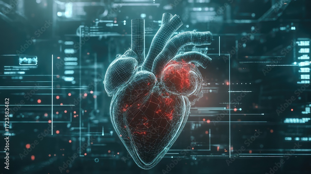 Fototapeta premium model high quality stylized animation of a heart transplant model