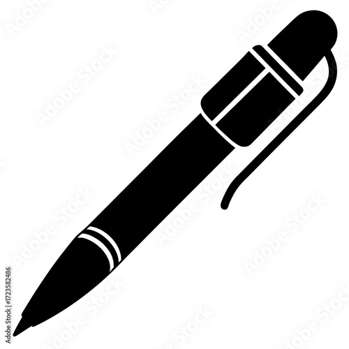 Signature pen icon vector silhouette 