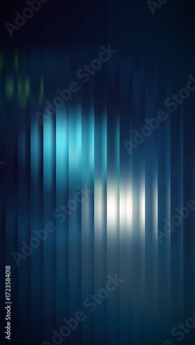 Vertical blue and teal fractal glass with luminous light leaks creating a dynamic flowing pattern, perfect for mobile screens, story backgrounds, or vertical motion graphic projects.