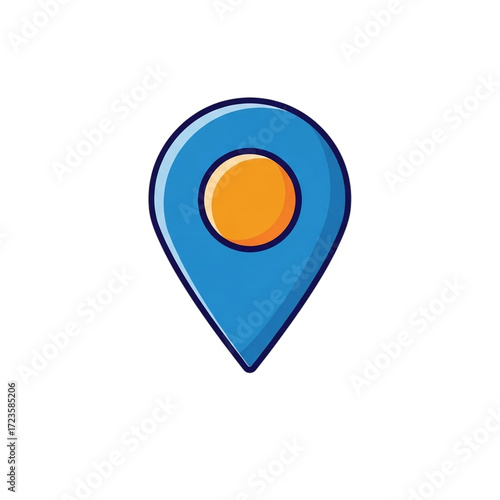 3d icon of a blue map pin icon with an orange circle in the center isolated on transparent background Free Download 3d icon of a blue map pin icon with an orange circle in the center isolated on transparent background - GFXLoad