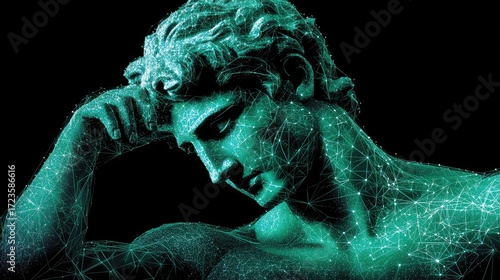 Digital art interpretation of a classical sculpture