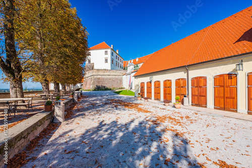 Walkway in medieval castle in city of Ptuj, Slovenia