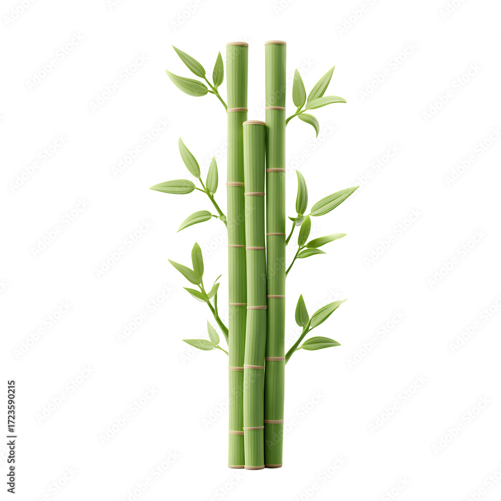 Obraz premium Bamboo plant 3d style isolated on transparent background