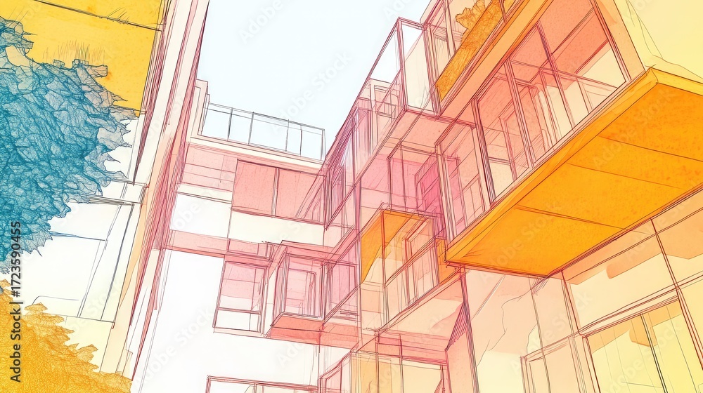 Obraz premium blueprint exploded view of property search result diagram