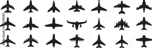 resolution png jpeg ai vector silhouettes of various airplane types viewed from above for design analysis and education