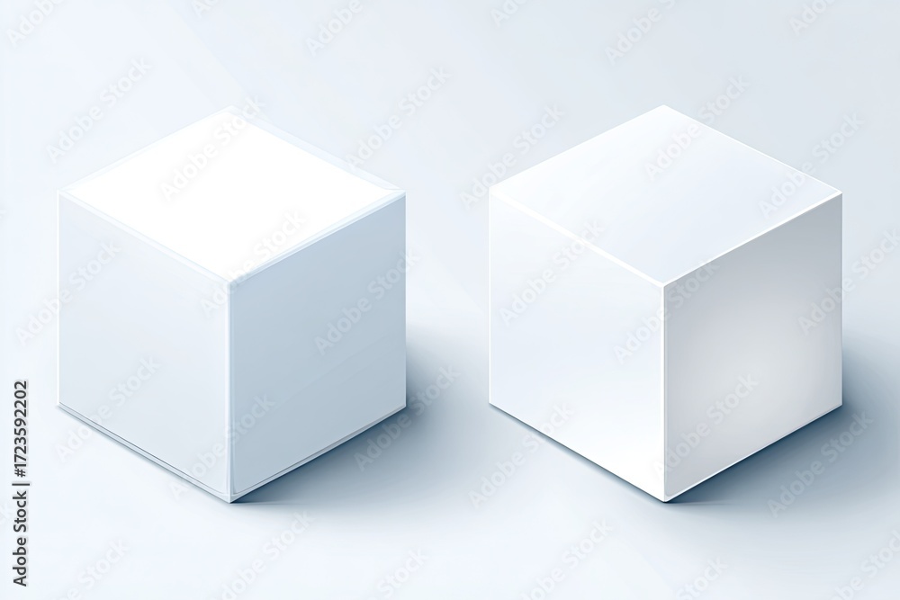 Fototapeta premium Two blank white cubes