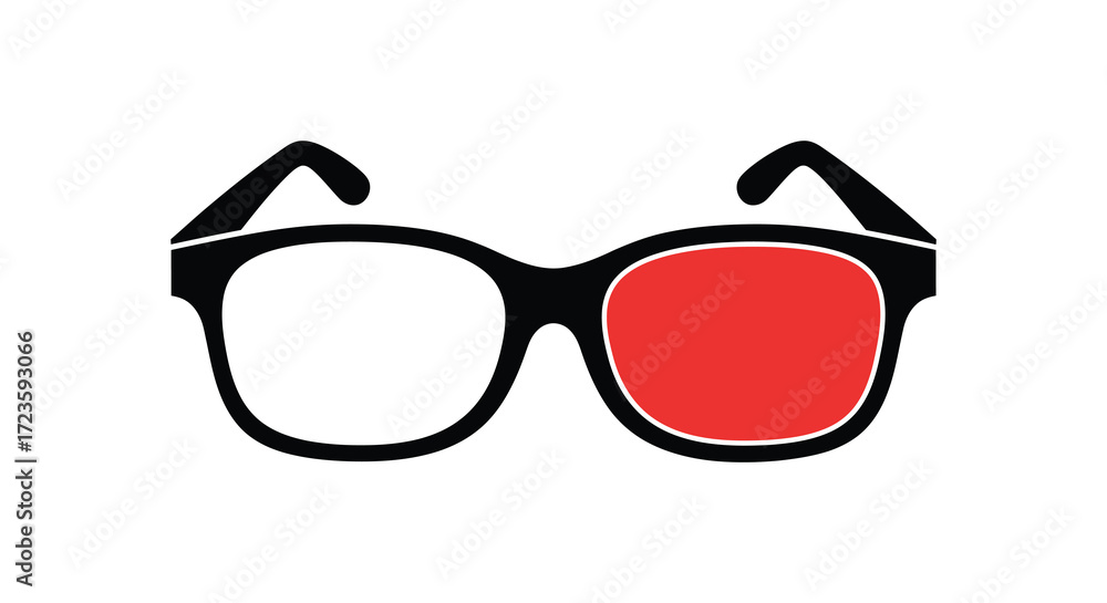 Fototapeta premium Stylish eyewear with red and white lenses a modern graphic silhouette