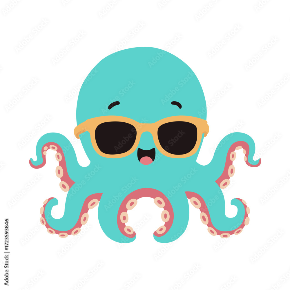 Fototapeta premium funny octopus cartoon
