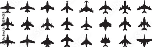 aircraft silhouettes seamless pattern vector background design airplane jet aviation overhead icons editable ai eps file
