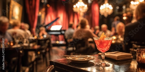 Elegant Evening: Live Music and Cocktails at a Luxurious Restaurant