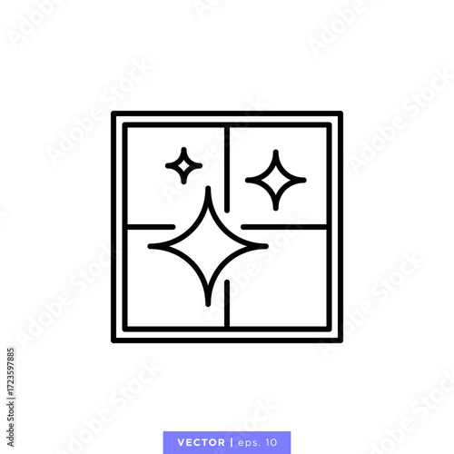 Clean window icon vector illustration design template. Editable stroke.