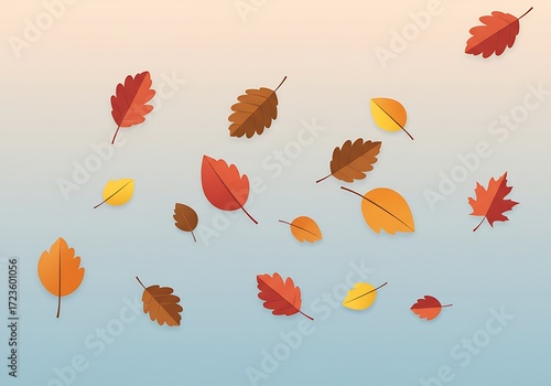 Vector illustration of vibrant falling foliage during the autumn season, a symbol of nature and transition