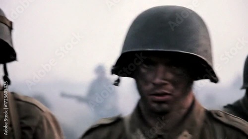 Historical depiction of soldiers in a war setting, evoking themes of bravery and sacrifice.