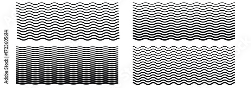 Waves line set. Wave ornament pattern. Set of wavy zigzag lines. Wave thin line background. Vector zigzag and wavy horizontal underline