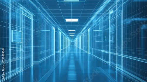 nnotechnology futuristic perspective of a hospital corridor