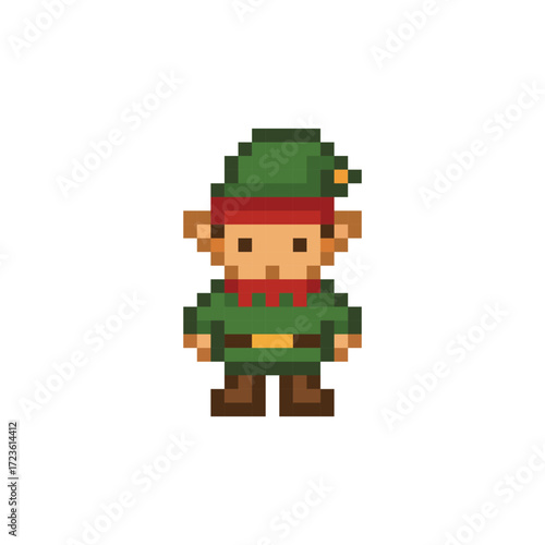 pixel art christmas tree vector icon pixel element for 8 bit game
