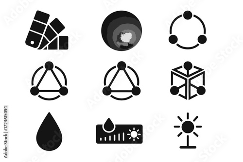 Meter color gradient split icons theory triadic vector complementary harmony icon circle