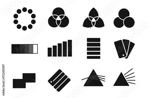 Saturation hue complementary icons additive vector rgb color bar icon blend spectrum