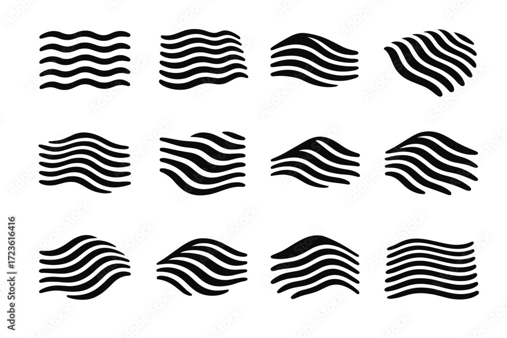 Abstract dune icons sand vector close texture wave icon ripple lines