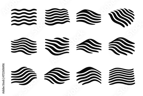 Abstract dune icons sand vector close texture wave icon ripple lines