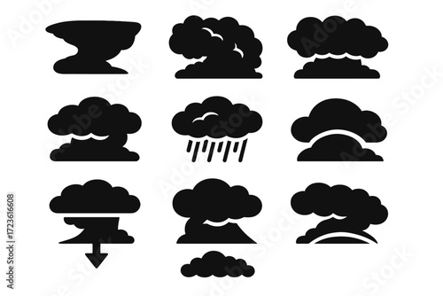 Arc dense icon blast storm edge symbol vector weather pressure curved icons