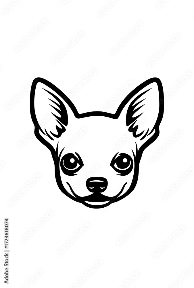 Obraz premium dog, animal, cartoon, pet, vector, chihuahua, 