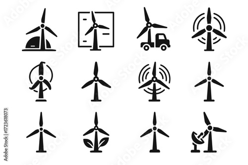 Turbine smart icon generator spin vector eco rapid wind drawing