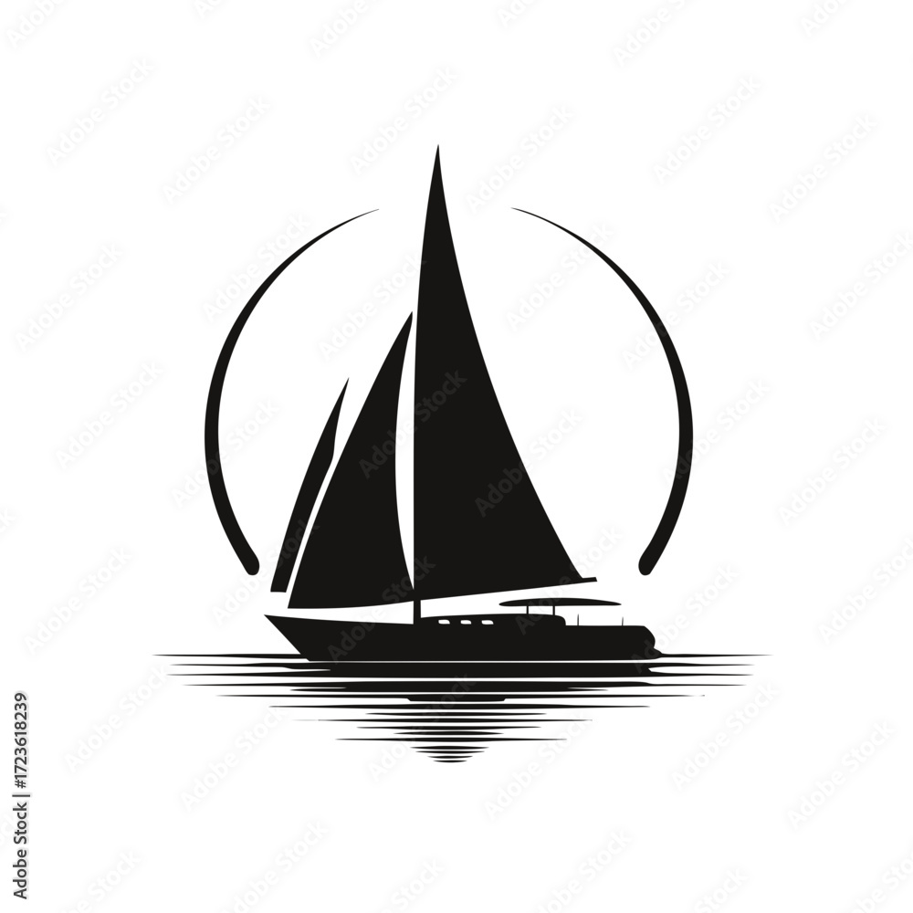 Fototapeta premium sailing ship on a black background