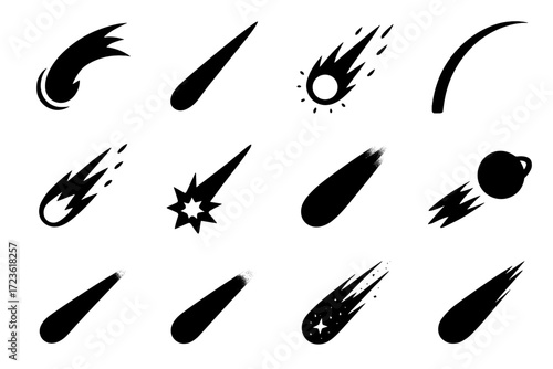 Shockwave narrow comet icon icons motion sparks vector streak fragments trail