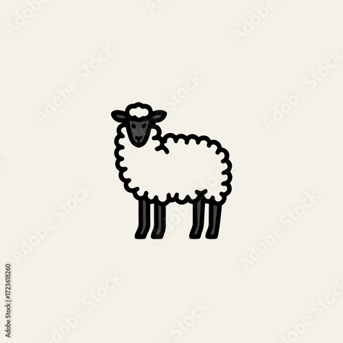 vector illustration of a cartoon sheep