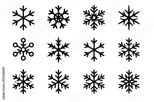Crystalline wheel tips flake snowflake design ice modern icon pattern edge vector