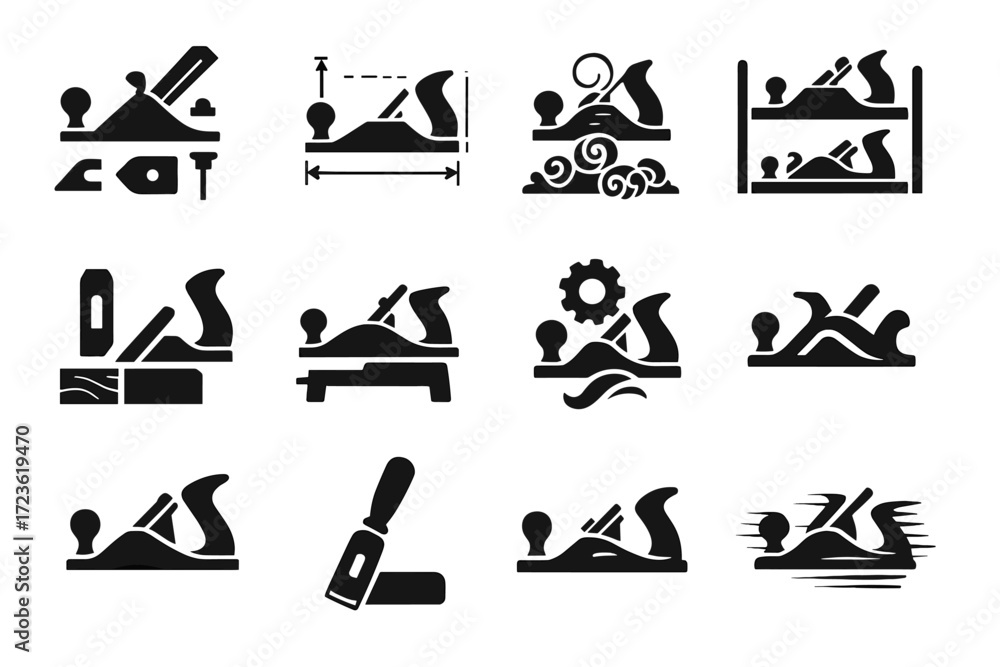 Wood pile vector planed floating display logo blade parts edge icon plane