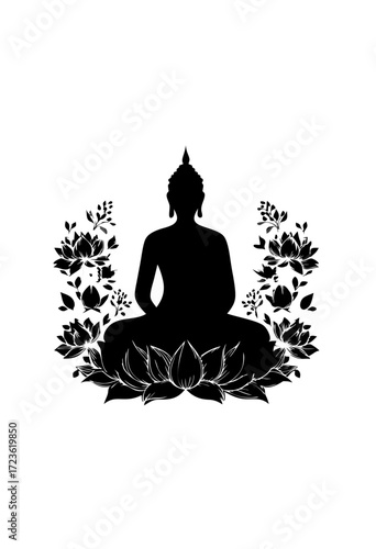 buddha statue vector illustration