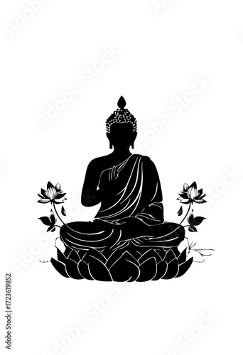 buddha statue in lotus