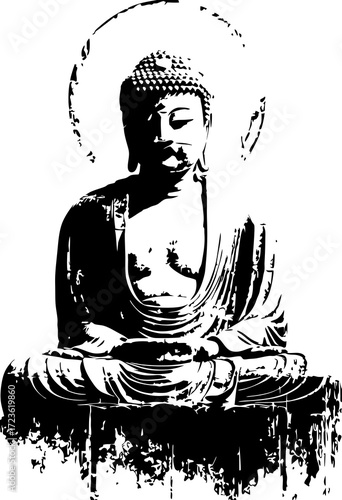 silhouette of buddha in temple