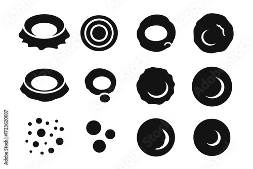 Icons wall lunar icon secondary large pit crater mare depression vector clustered