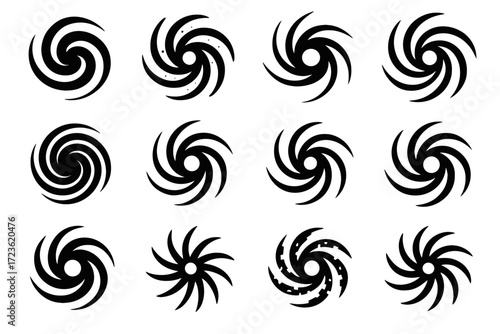 Spiral light arm vector intergalactic galaxy galactic icons matter stream icon ring
