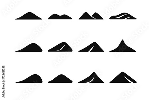 Crest trough dune formation icons icon soft sand ridge vector arc profile