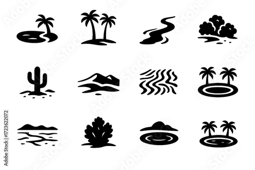 Along palms dryland icon icons ridge vector sand paradise palm patterns dry