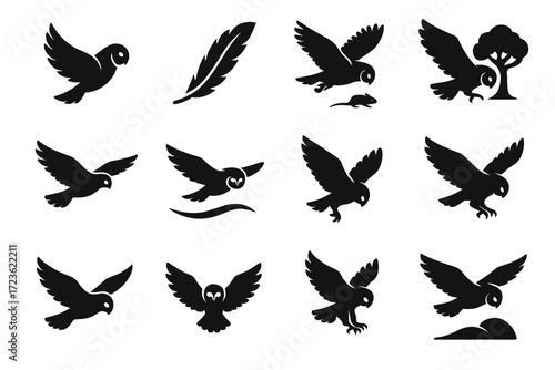 Pass rhythm talon flying icon prey vector icons curve reach downward owl