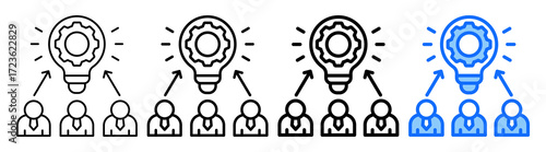 Innovation Culture Icon Different Style Outline Collection Set