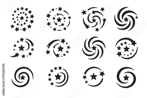 Spiral twirl expanding looping vector icons star night tight icon cosmic