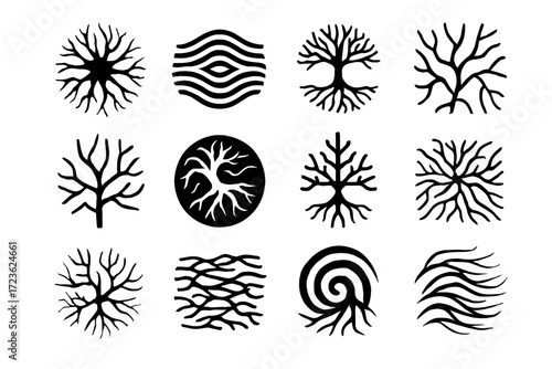 Tangle icon layered pattern wave hybrid maze root inspired shape vector