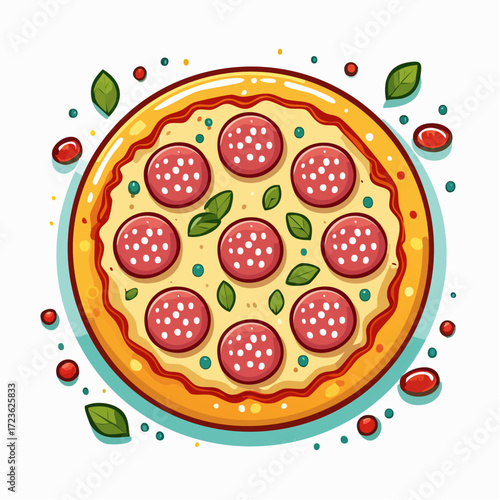 pizza with salami 